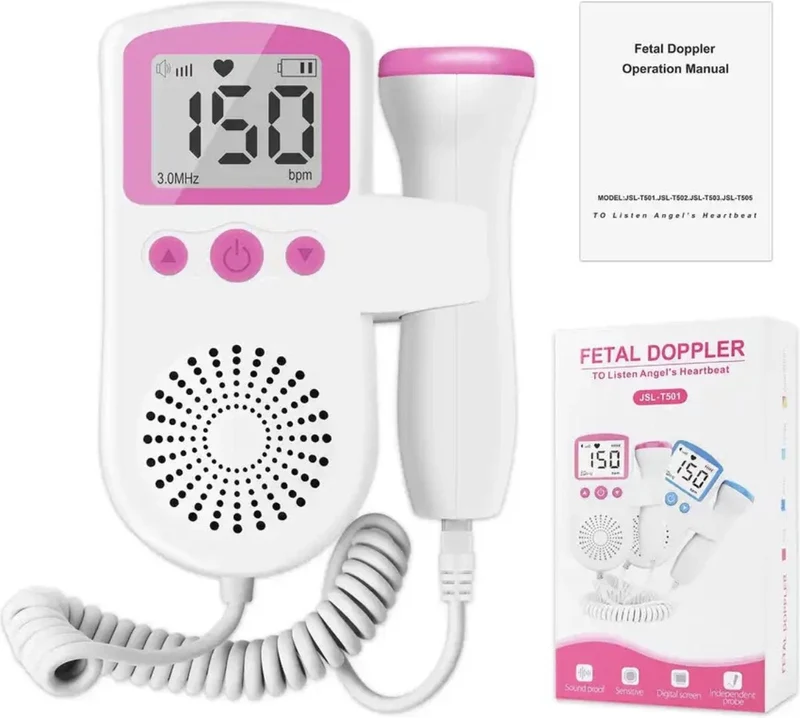 Doppler Fetal-Herzfrequenzmonitor für schwangere Frauen mit Ultraschalltechnologie und LCD-Bildschirm