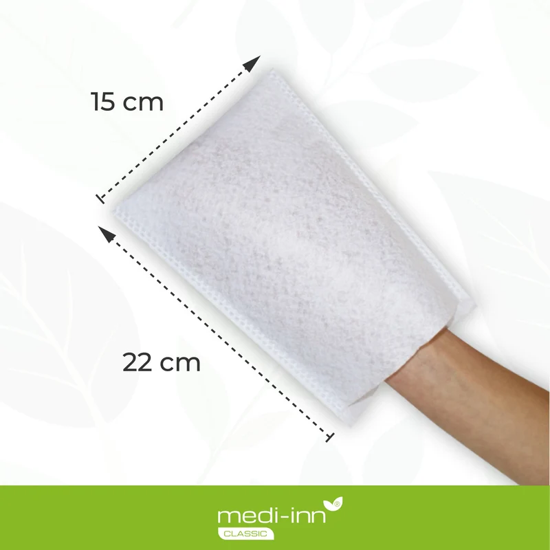 Medi-Inn Einmal-Waschhandschuhe Molton, 15 x 22 cm, 100er Packung