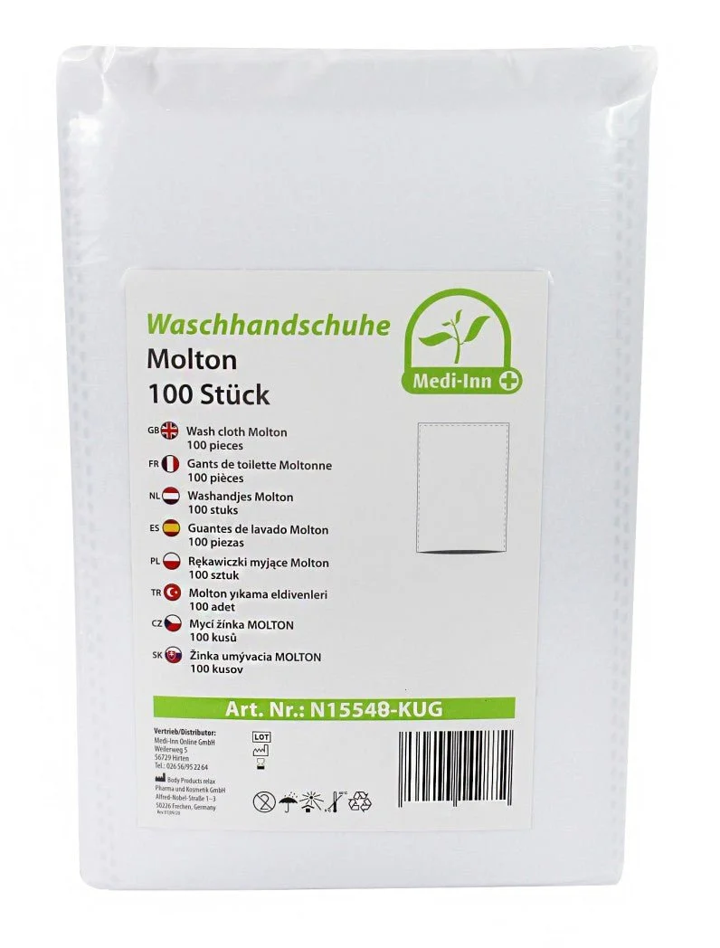 Medi-Inn Einmal-Waschhandschuhe Molton, 15 x 22 cm, 100er Pack