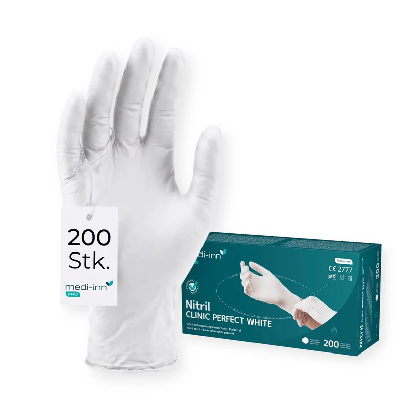Medi-Inn PRO Clinic Perfect White Nitril-Einmalhandschuhe, weiß, puderfrei