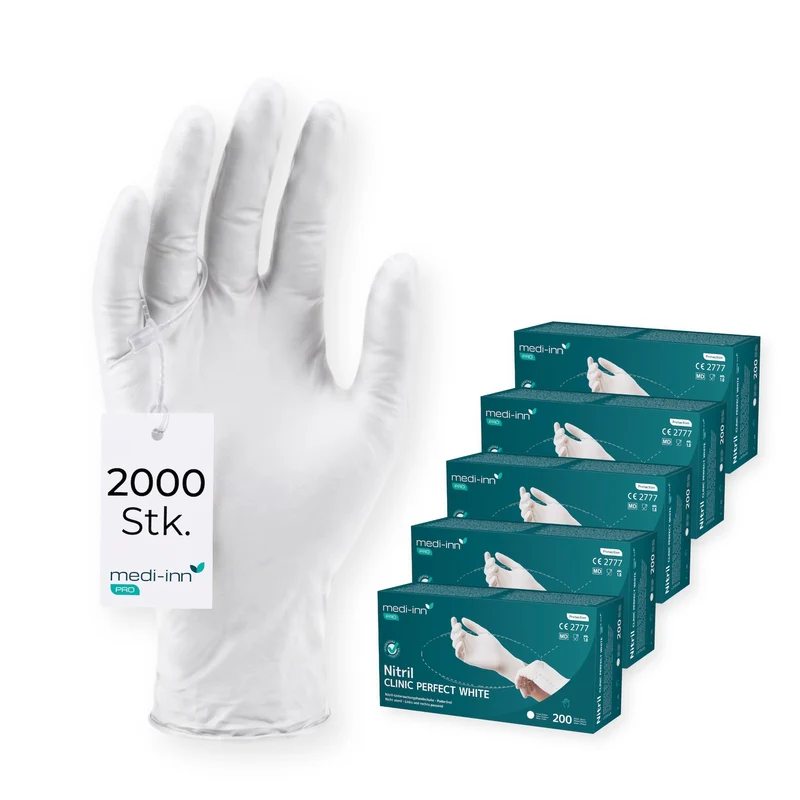 Medi-Inn PRO Clinic Perfect White Nitril-Einmalhandschuhe, weiß, puderfrei