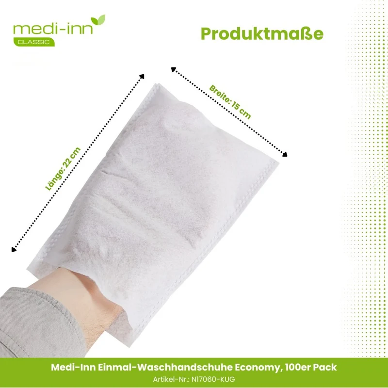 Medi-Inn Einmal-Waschhandschuhe Economy, 15 x 22 cm, 100er Pack