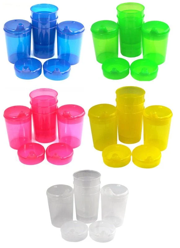 Medi-Inn Schnabelbecher 250 ml Praktisches Set: 5 Unterteile mit 10 Deckeln