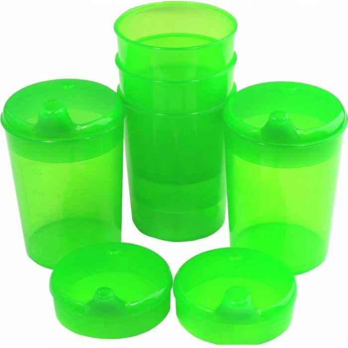 Medi-Inn Schnabelbecher 250 ml Praktisches Set: 5 Unterteile mit 10 Deckeln