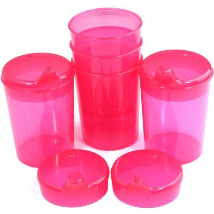 Medi-Inn Schnabelbecher 250 ml Praktisches Set: 5 Unterteile mit 10 Deckeln