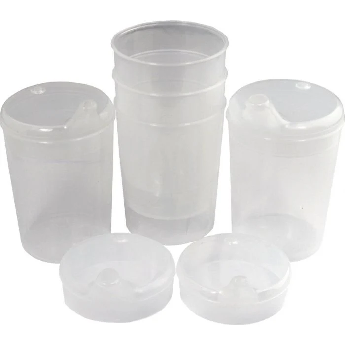 Medi-Inn Schnabelbecher 250 ml Praktisches Set: 5 Unterteile mit 10 Deckeln