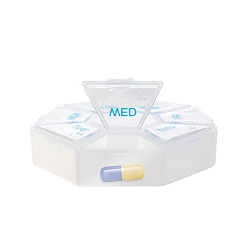 Lifemed Wochen-Pillendose mit 7 Fächern Wochendispenser 7,5 x 7,5 x 1,7 cm