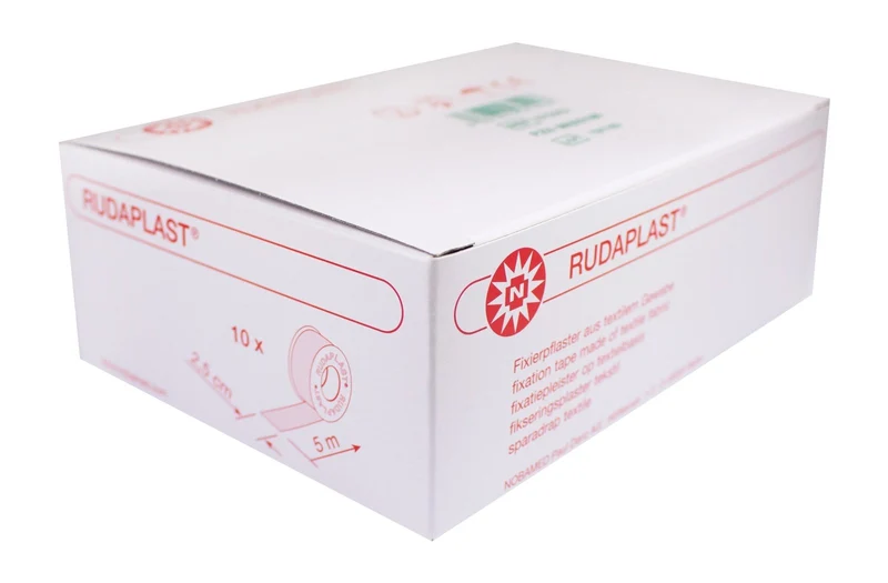 Noba Rudaplast Fixierpflaster weiß 10 Rollen 5 m