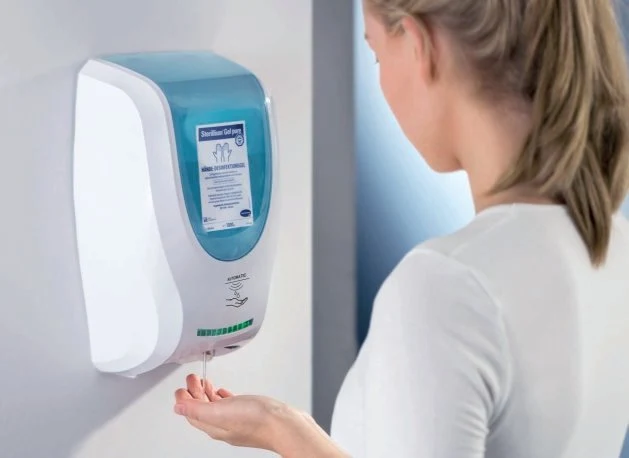 Bode Dosierspender CleanSafe touchless berührungslos + Sterillium Gel pure Überkopfflasche 1000 ml