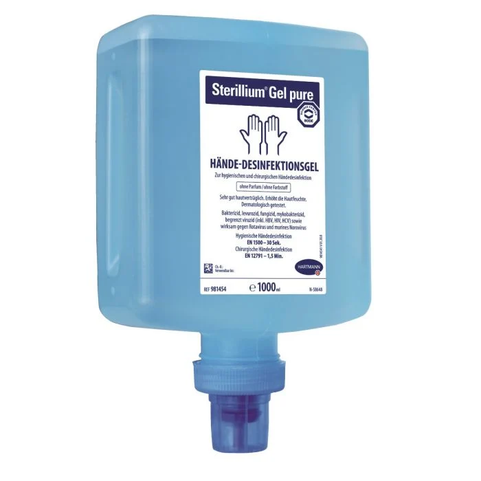 Bode CleanSafe basic Dosierspender manuell bedienbar + Sterillium Gel pure Überkopfflasche 1000 ml