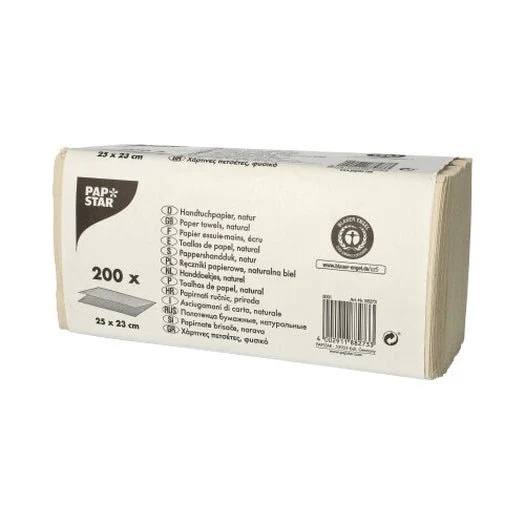 Papstar Papierhandtücher C-Falz 31 cm x 25 cm natur 1-lagig (20 x 180 Blatt = 3600 Blatt)