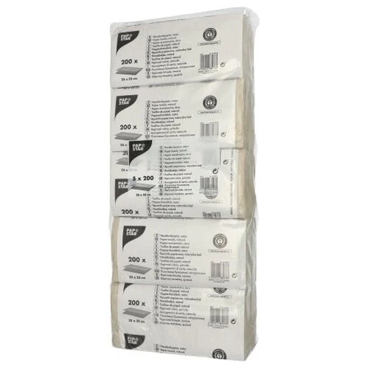Papstar Papierhandtücher C-Falz 31 cm x 25 cm natur 1-lagig (20 x 180 Blatt = 3600 Blatt)