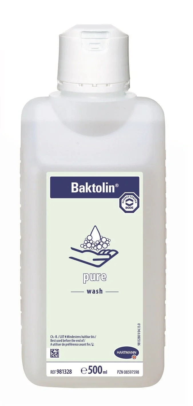 Medi-Inn Wandspender Kunststoff mit Langarmhebel für 500 ml Euroflaschen + Bode Baktolin pure Waschlotion 500 ml