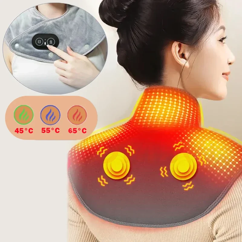 ThermoLiva Nacken- & Schultermassagekissen mit Vibration und USB-Heizung