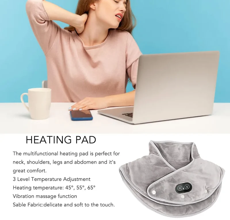ThermoLiva Nacken- & Schultermassagekissen mit Vibration und USB-Heizung