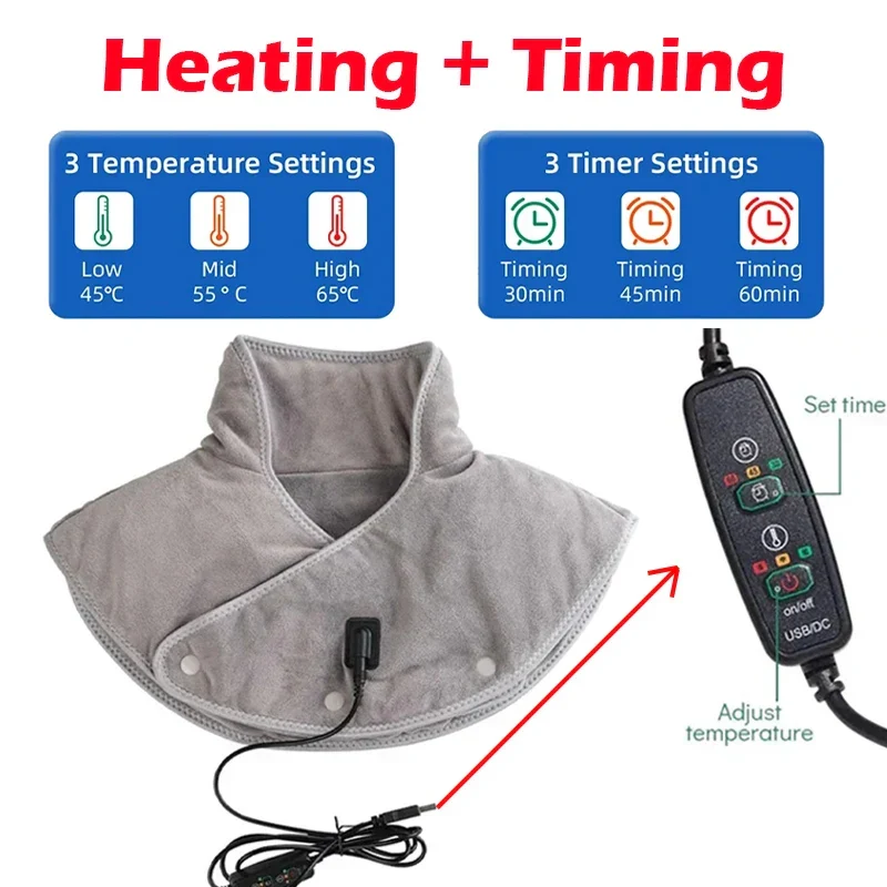 ThermoLiva Nacken- & Schultermassagekissen mit Vibration und USB-Heizung