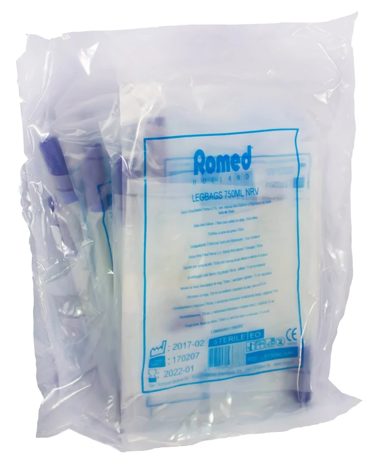 Romed Urinbeutel 750 ml mit Ventil und Ablasshahn steril