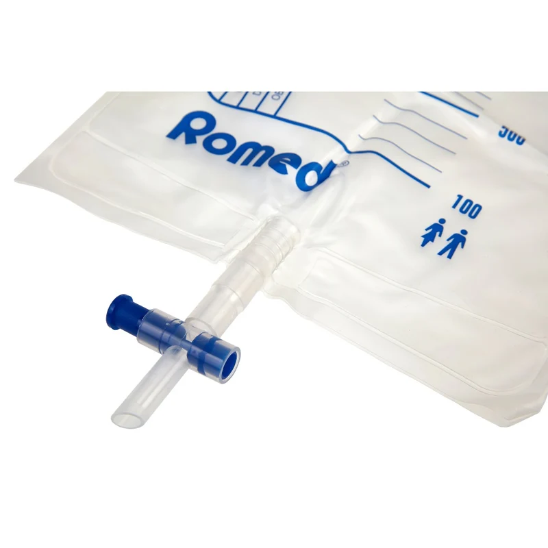 Romed Urinbeutel 2 Liter mit Ventil und T-Ablass
