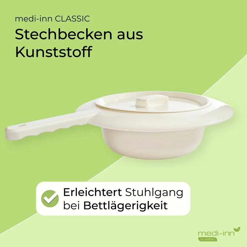 Medi-Inn Bettpfanne mit Deckel aus Kunststoff