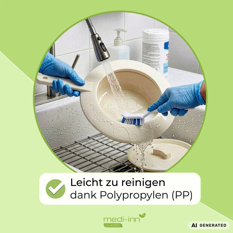 Medi-Inn Bettpfanne mit Deckel aus Kunststoff