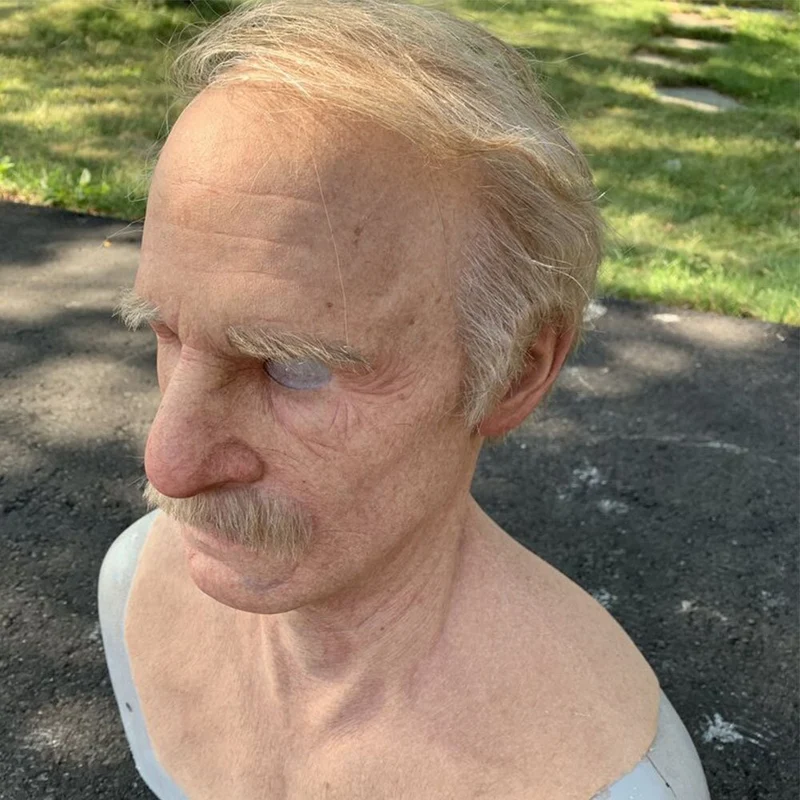 Realistischer Alter Mann Halloween Maske – Gruseliges Latex Kostümzubehör
