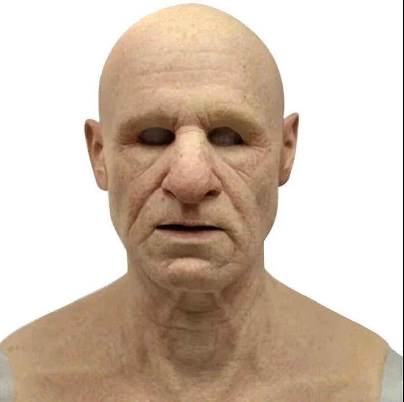 Realistischer Alter Mann Halloween Maske – Gruseliges Latex Kostümzubehör