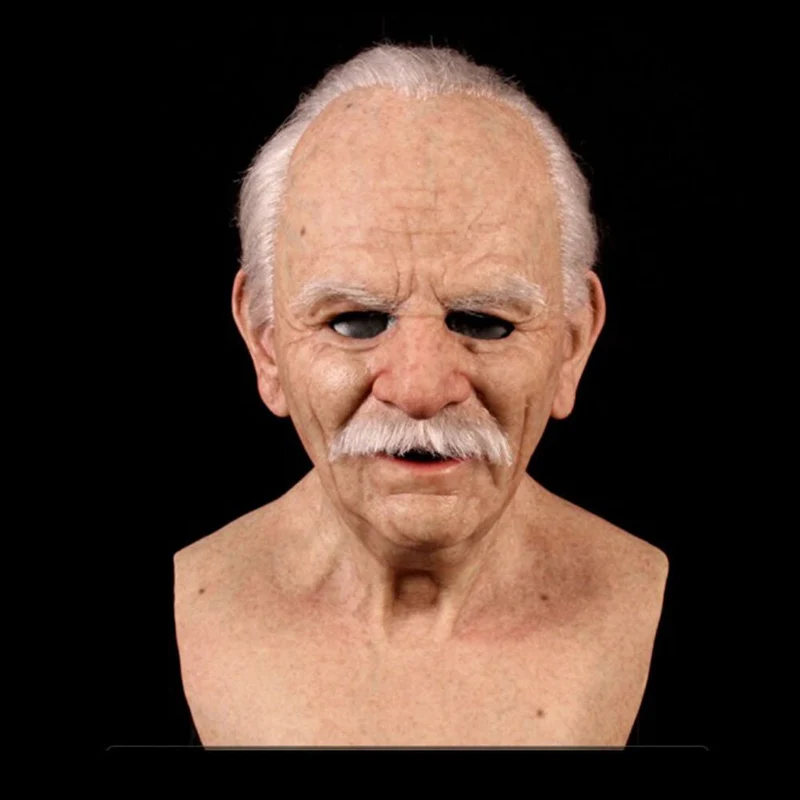 Realistischer Alter Mann Halloween Maske – Gruseliges Latex Kostümzubehör