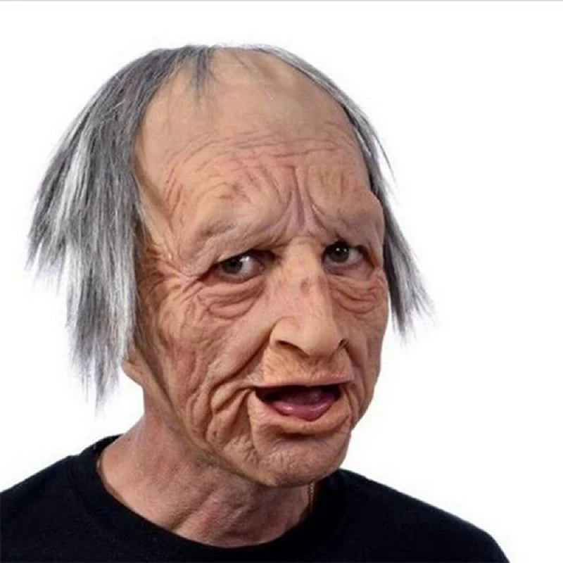 Realistischer Alter Mann Halloween Maske – Gruseliges Latex Kostümzubehör