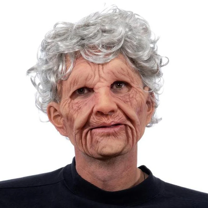 Realistischer Alter Mann Halloween Maske – Gruseliges Latex Kostümzubehör