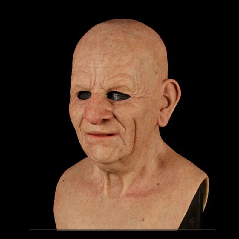 Realistischer Alter Mann Halloween Maske – Gruseliges Latex Kostümzubehör