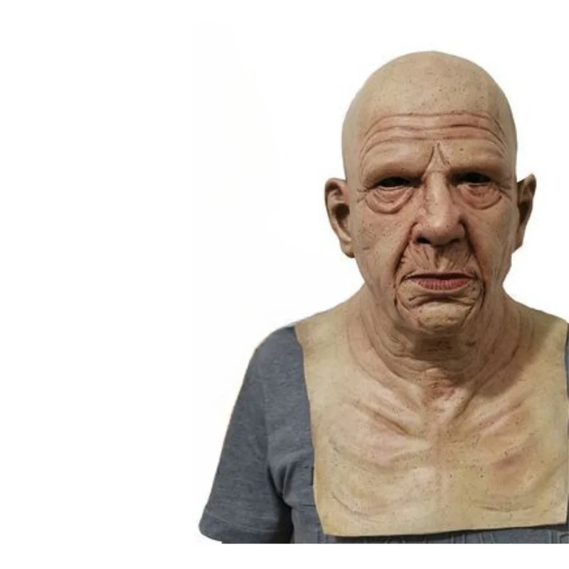 Realistischer Alter Mann Halloween Maske – Gruseliges Latex Kostümzubehör