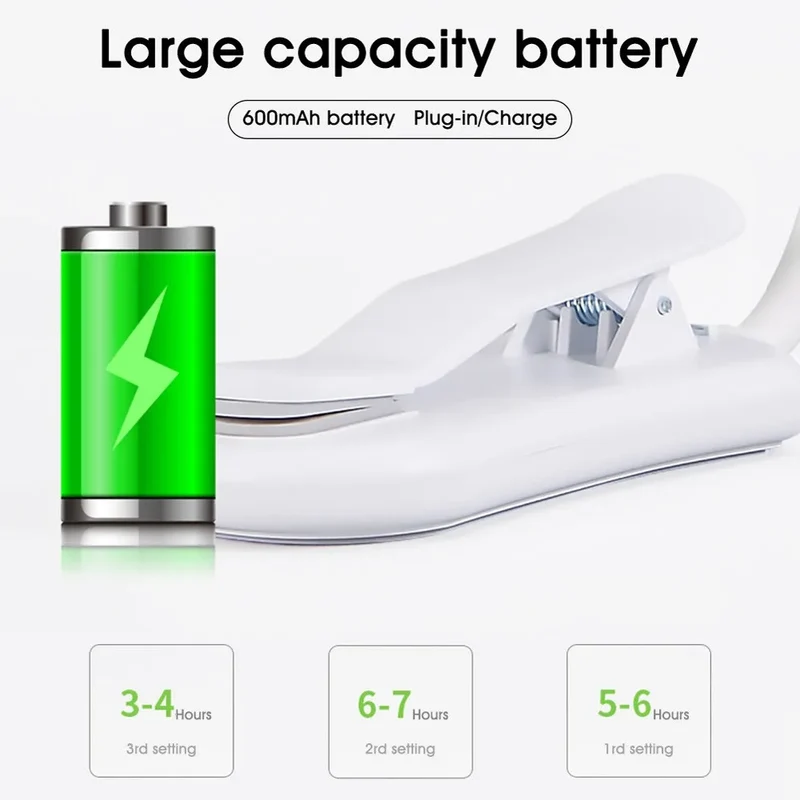 LumiLeaf 7 LED Leselampe | USB Aufladbar | 3 Lichtfarben & 9 Helligkeitsstufen | Flexibel & Augenfreundlich