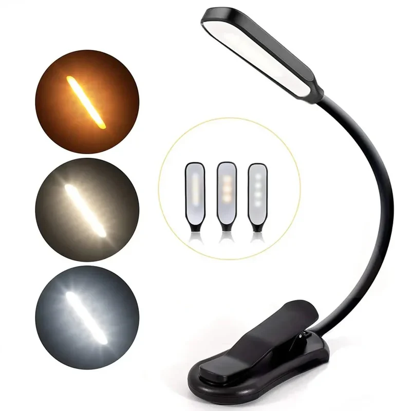 LumiLeaf 7 LED Leselampe | USB Aufladbar | 3 Lichtfarben & 9 Helligkeitsstufen | Flexibel & Augenfreundlich