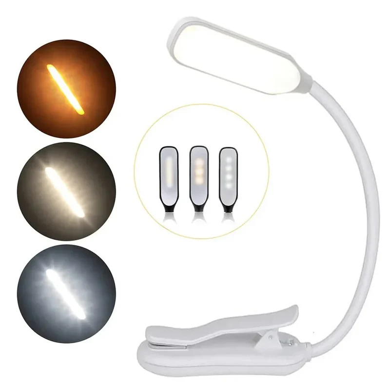 LumiLeaf 7 LED Leselampe | USB Aufladbar | 3 Lichtfarben & 9 Helligkeitsstufen | Flexibel & Augenfreundlich