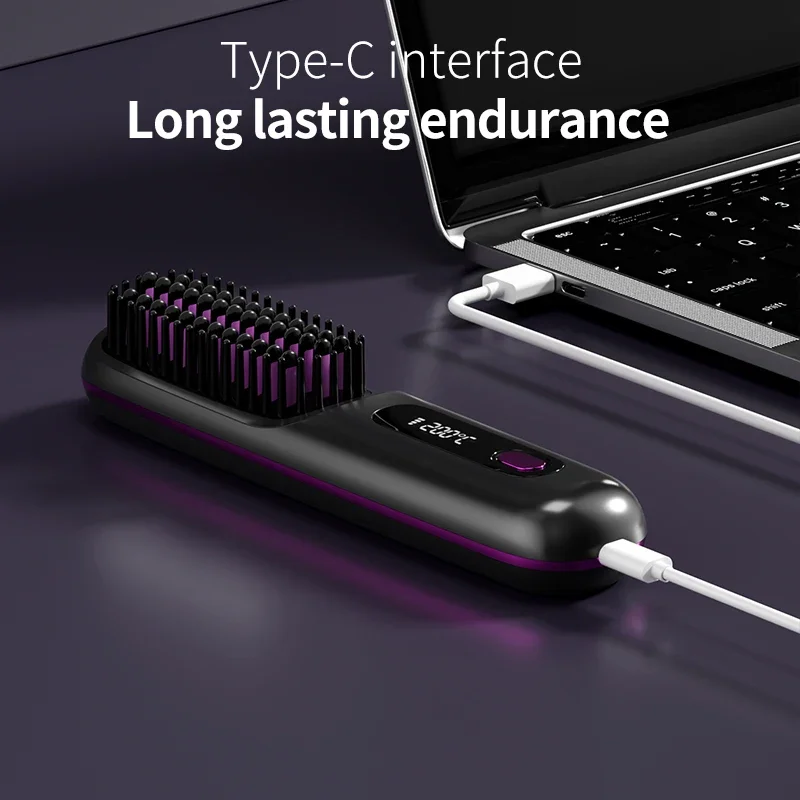 Kabelloser Haarstyler mit Keramik-Heizung und USB-Ladefunktion