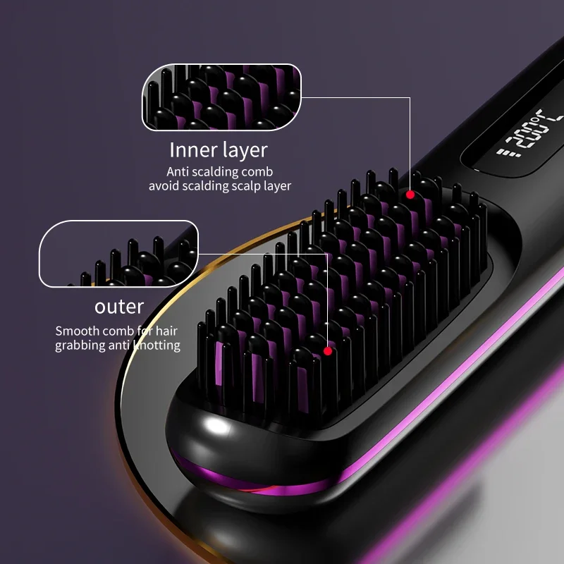 Kabelloser Haarstyler mit Keramik-Heizung und USB-Ladefunktion