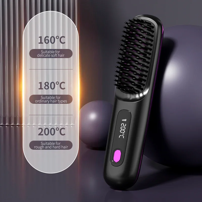 Kabelloser Haarstyler mit Keramik-Heizung und USB-Ladefunktion