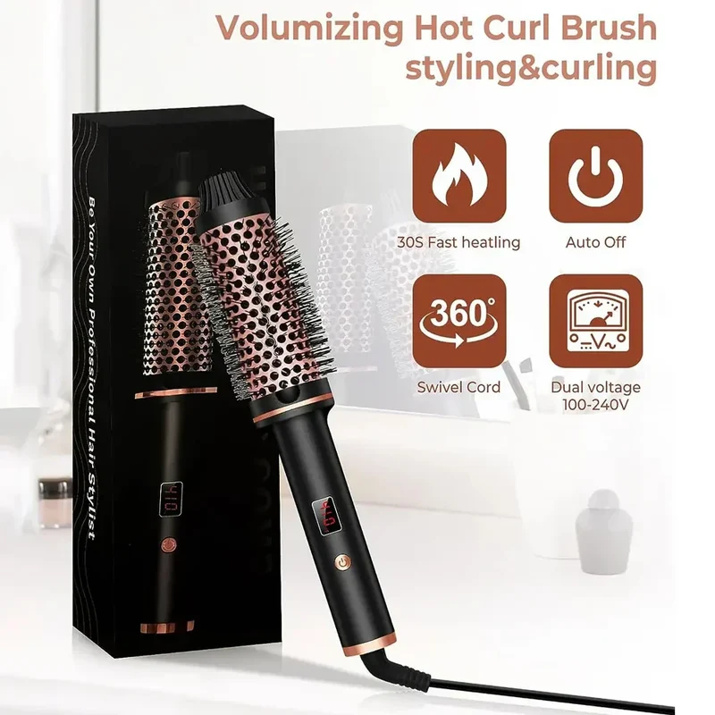 Stylique 3-in-1 Ionen-Haarstyler & Lockenstab | Glätten, Wellen, Volumen | Anti-Verbrandbürste