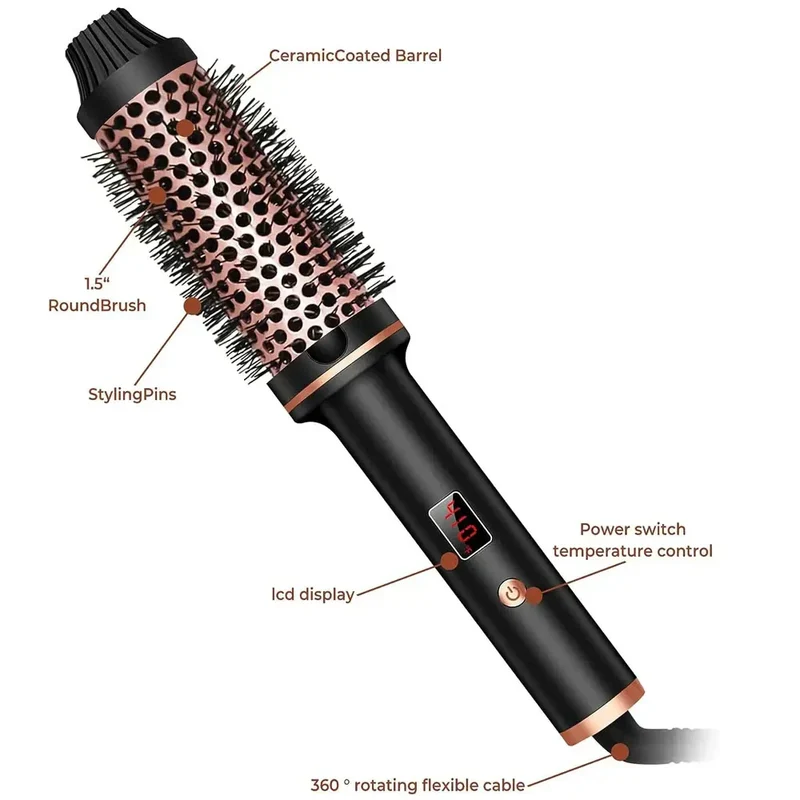 Stylique 3-in-1 Ionen-Haarstyler & Lockenstab | Glätten, Wellen, Volumen | Anti-Verbrandbürste