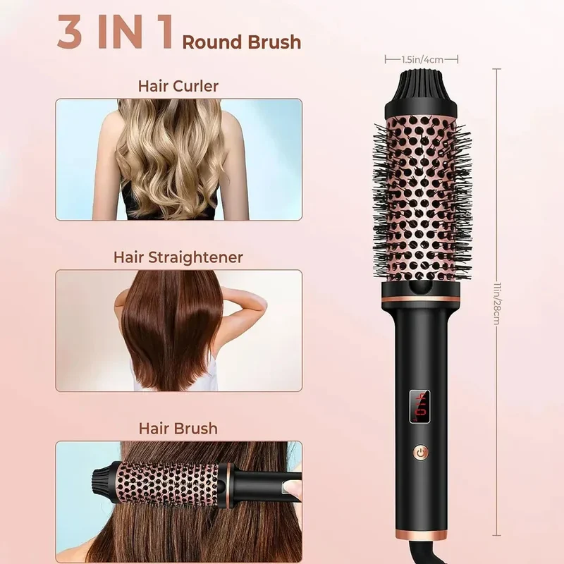 Stylique 3-in-1 Ionen-Haarstyler & Lockenstab | Glätten, Wellen, Volumen | Anti-Verbrandbürste
