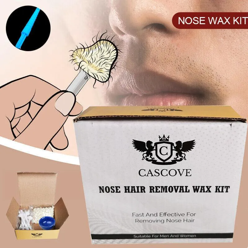 WaxAway Pro Kit | Wachsset zur Haarentfernung von Nase & Ohren für Männer – Schmerzfreie Streifenentfernung