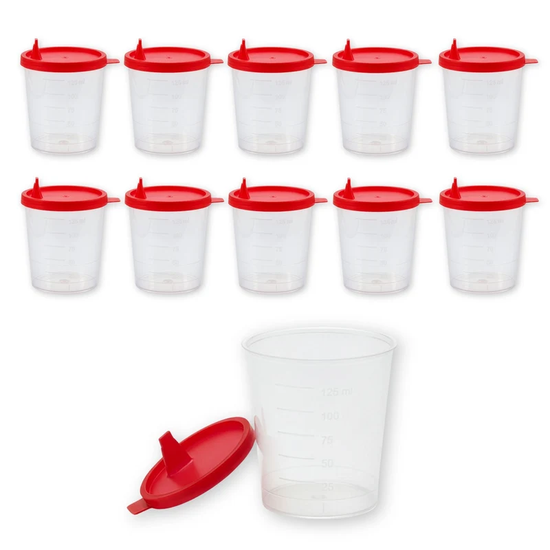 Medi-Inn Urinprobenbecher 125 ml mit rotem Schnappdeckel