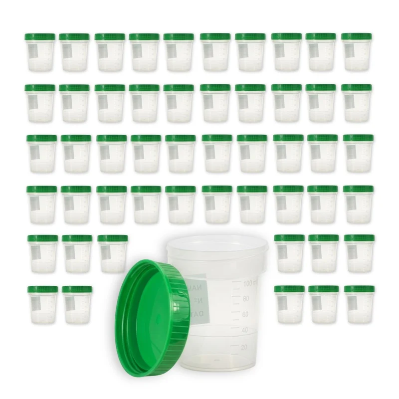 Medi-Inn Urinprobenbecher 125 ml mit grünem Schraubdeckel und Graduierung bis 100 ml