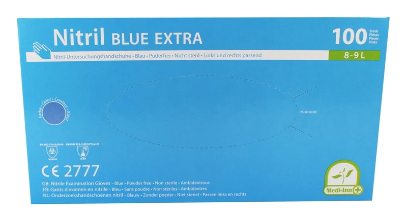 Medi-Inn Nitril blue extra Einmalhandschuhe puderfrei