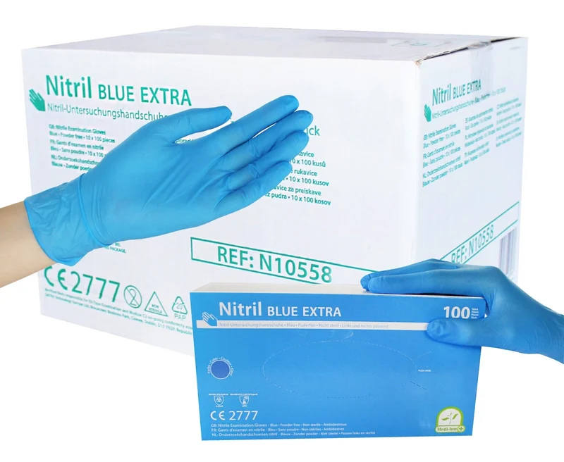 Medi-Inn Nitril blue extra Einmalhandschuhe puderfrei
