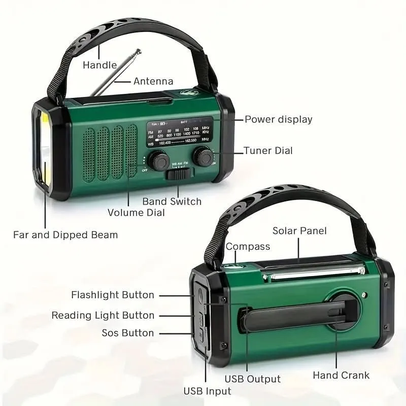 EcoPower Radio – Notfallradio mit Solar, Taschenlampe & USB-Ladefunktion