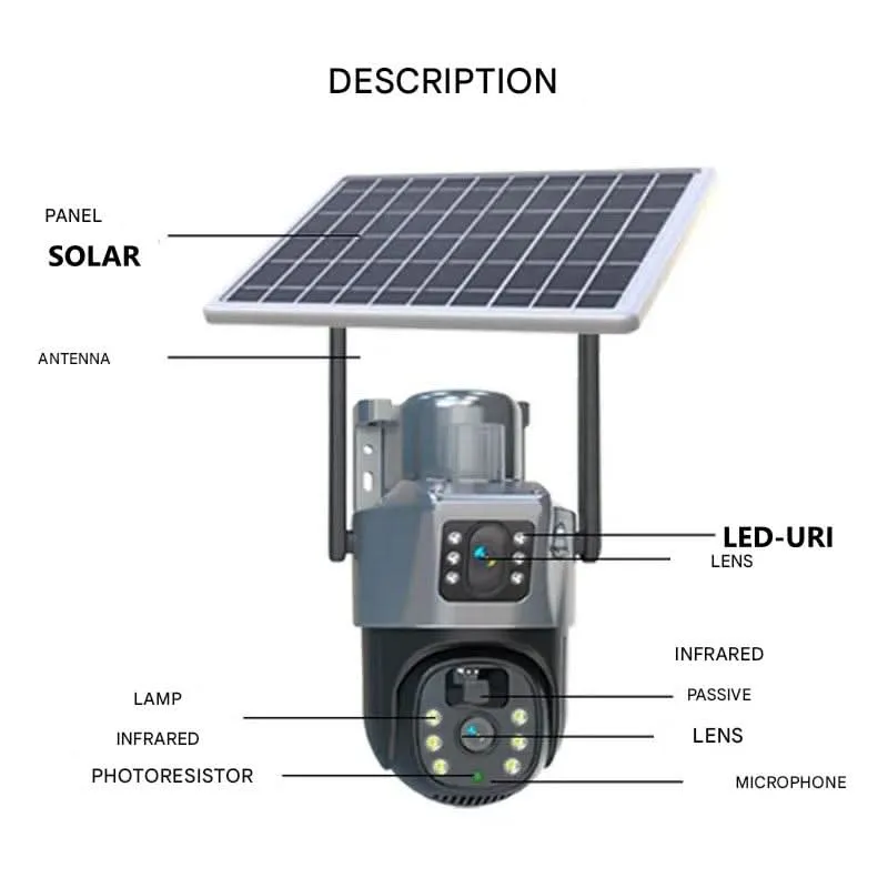 DualGuard Solar 4K – Drahtlose Überwachungskamera mit Solarpanel & 360° App-Steuerung