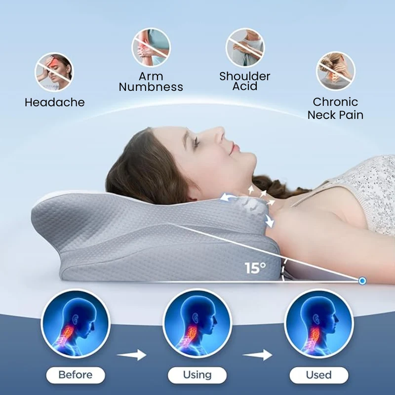 Kissen gegen Schlafapnoe & Schnarchen – Ergonomisches Memory-Schaum Anti-Schnarch Kissen für bessere Atmung & tiefere Schlafunterstützung