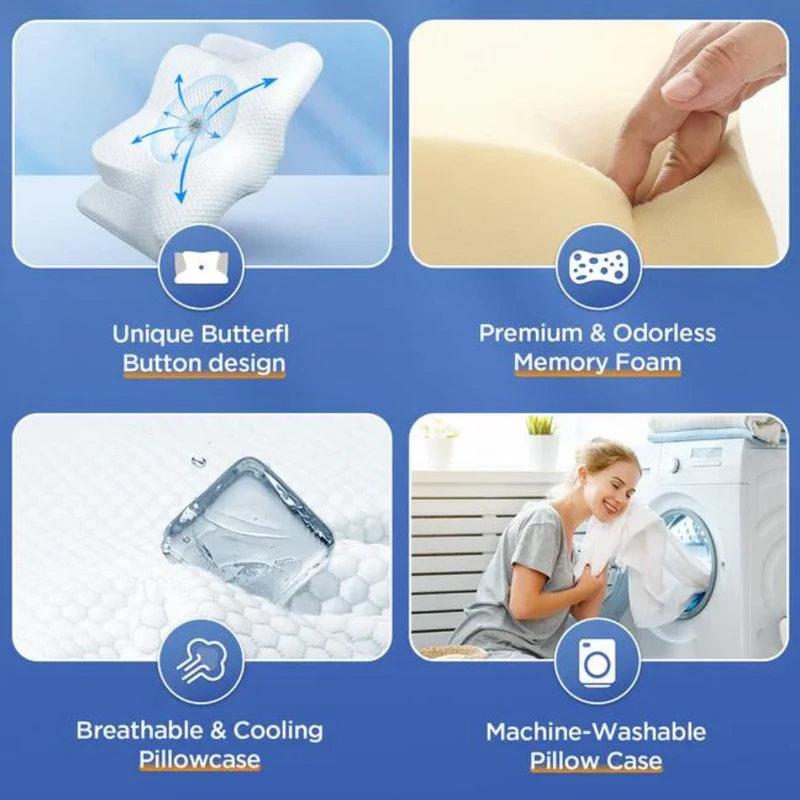 Kissen gegen Schlafapnoe & Schnarchen – Ergonomisches Memory-Schaum Anti-Schnarch Kissen für bessere Atmung & tiefere Schlafunterstützung