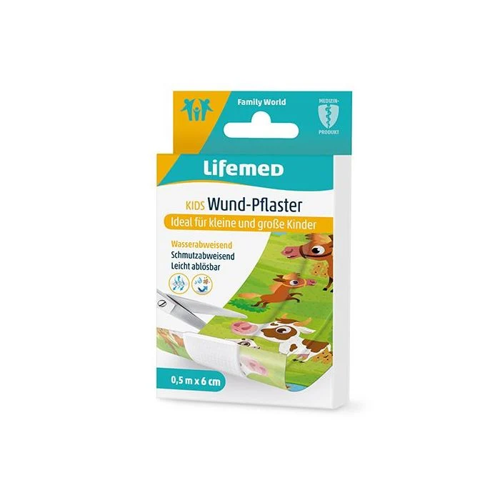 Lifemed Kids Wund-Pflaster 0,5 m x 6 cm farbig "Farmtiere"